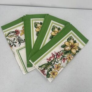 Karen Lee Table Layla Pattern White Multi 20x20 Cotton Napkins Set of 4